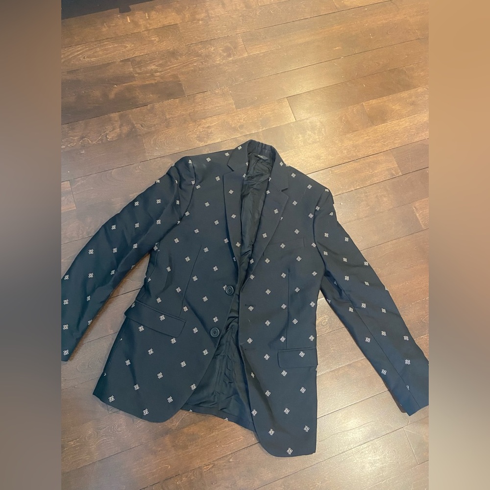 Real Fendi suit black with white “F” monogram